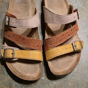 Earth OriginsOrono Felix adjustable slide sandals Multi Color Leather Sandals
